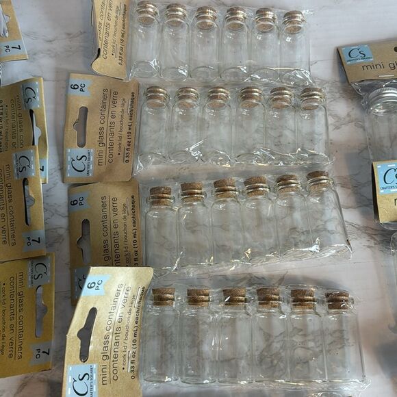Mini aluminum Lid / cork lid Glass Vial Jars Containers craft potion bottles - Picture 5 of 7